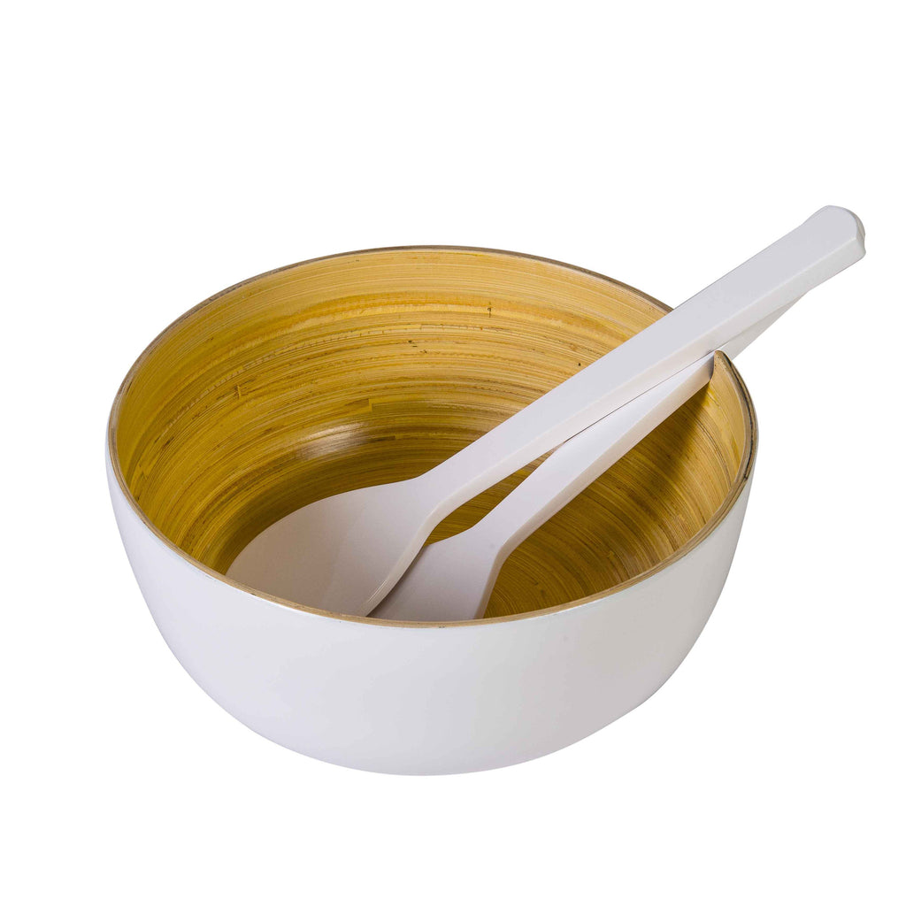 MasterTop White Bamboo Fiber Salad Bowl with Lid, Size: Plastic Bowl: 27*12, 18.5*9, Weight 328g, 170g Drain Basket: 27*11.5, Weight 165g, Partition