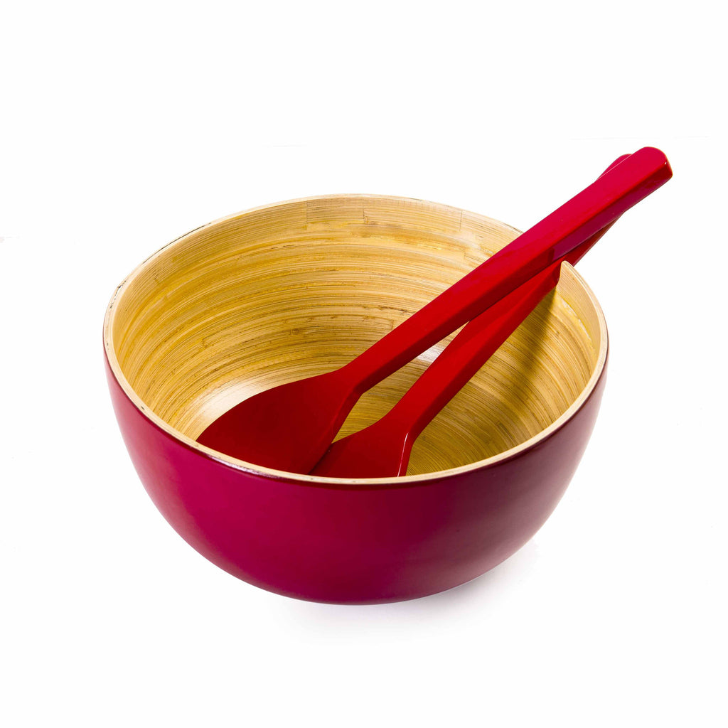 White Bamboo Salad Bowl – Summer Rain Store