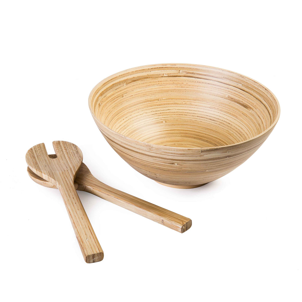 Natural Bamboo Salad Bowl with Cover — Yumi EcoSolutions